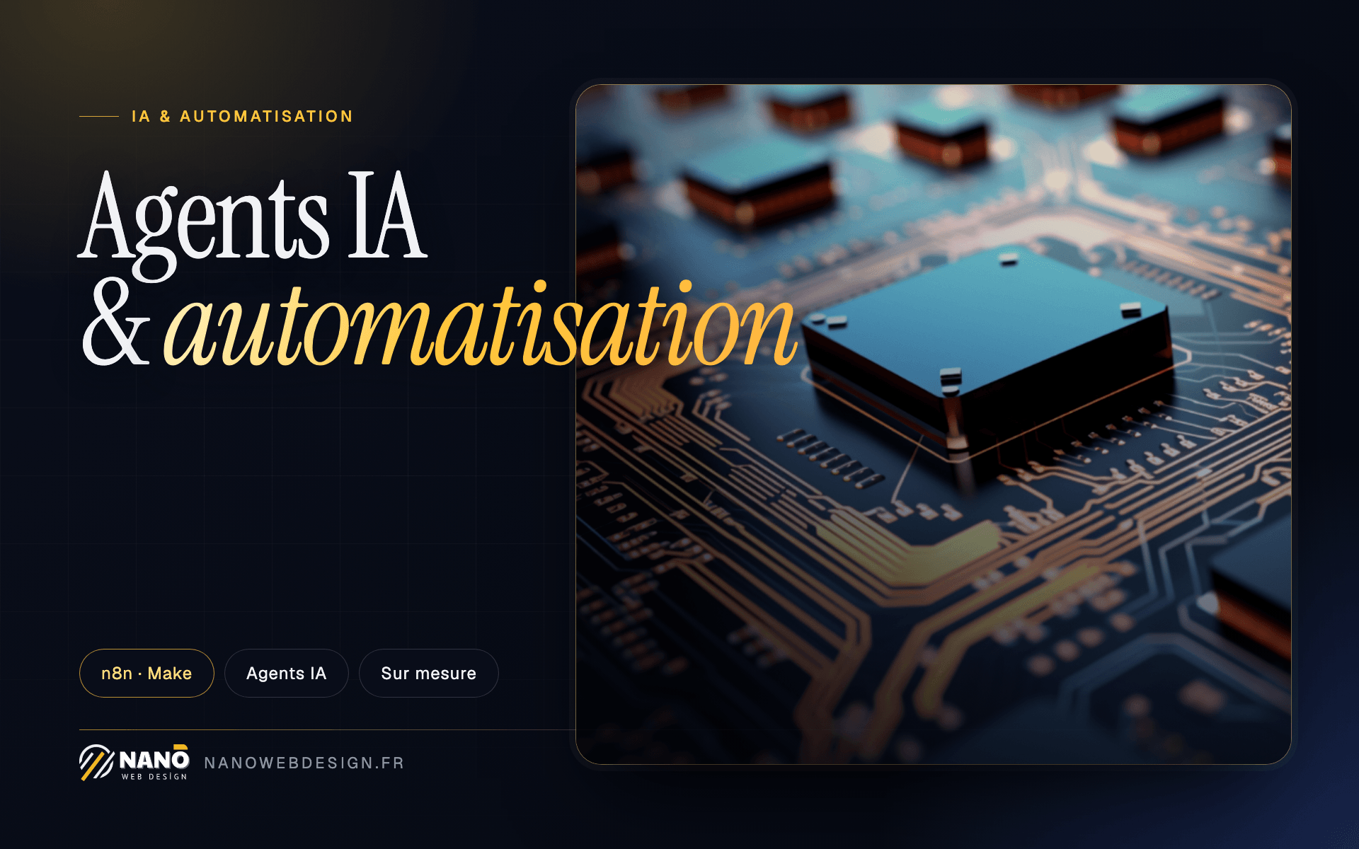 Agents IA et automatisation : processeur sur circuit imprimé — couverture de l'article