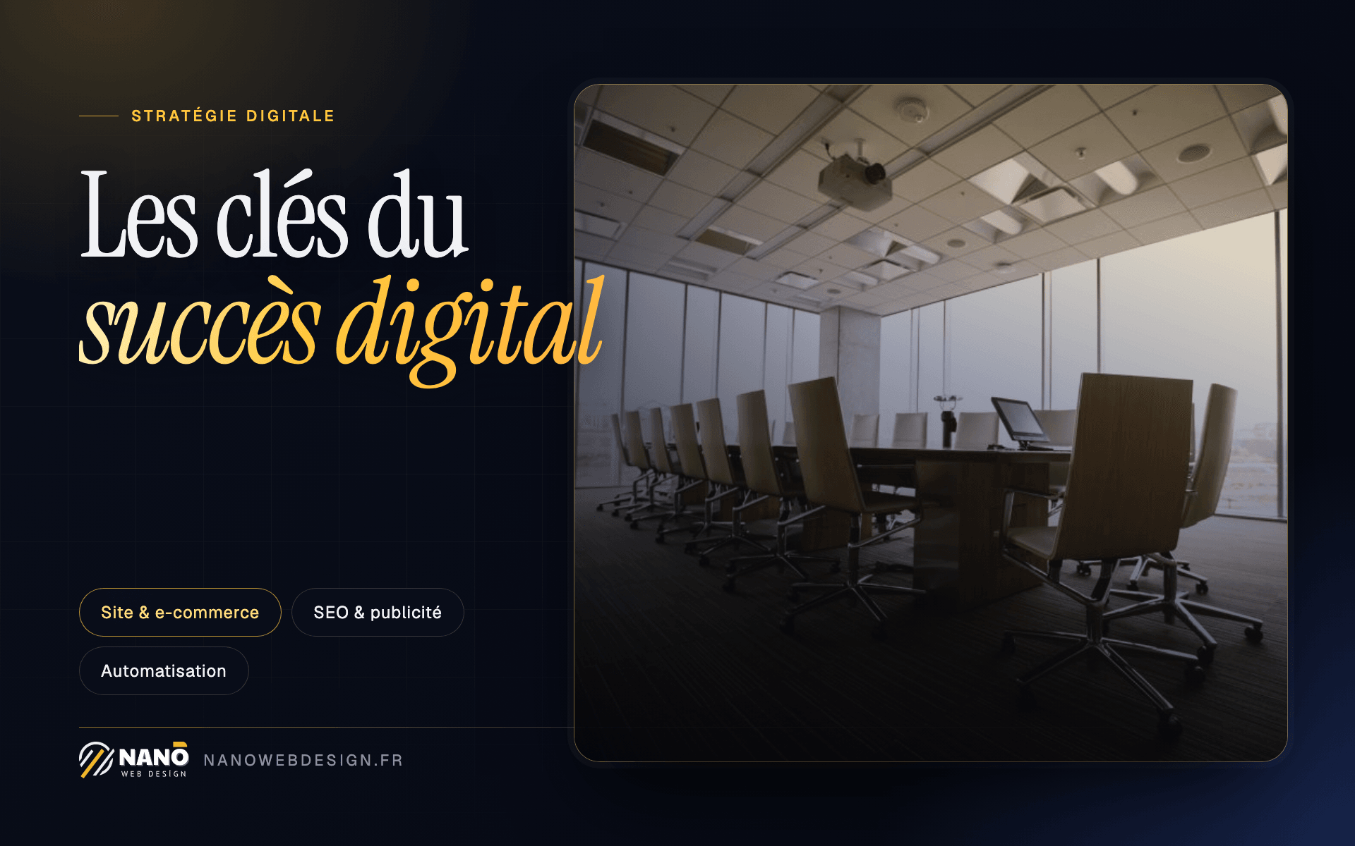 Les clés du succès digital : salle de réunion d'entreprise — couverture de l'article