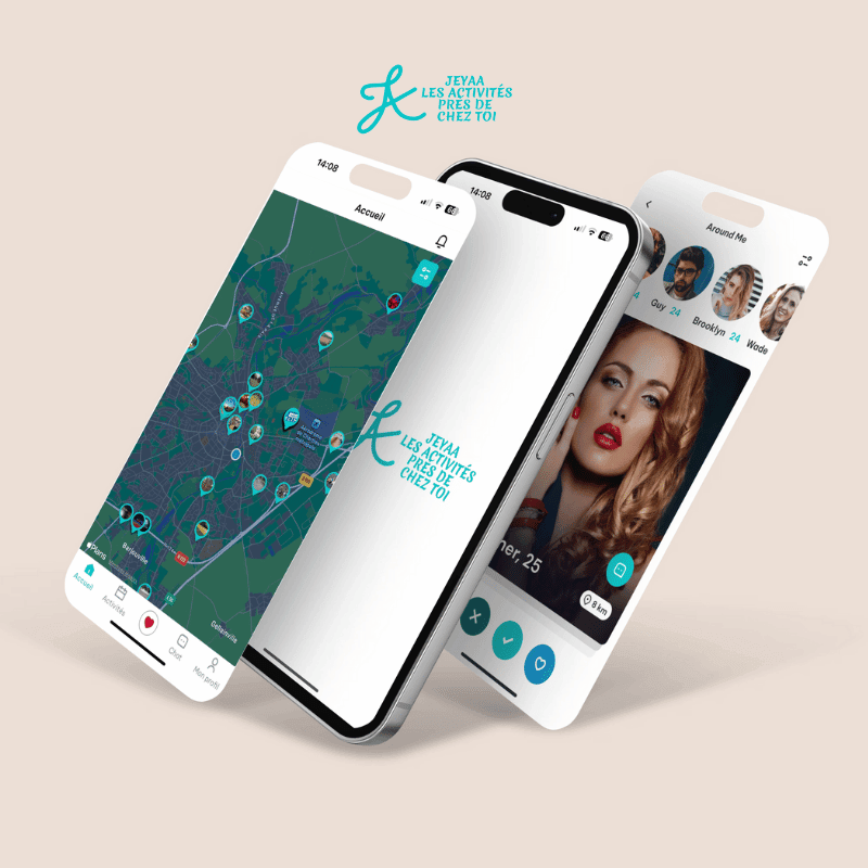 Écrans de l'application mobile Jeyaa