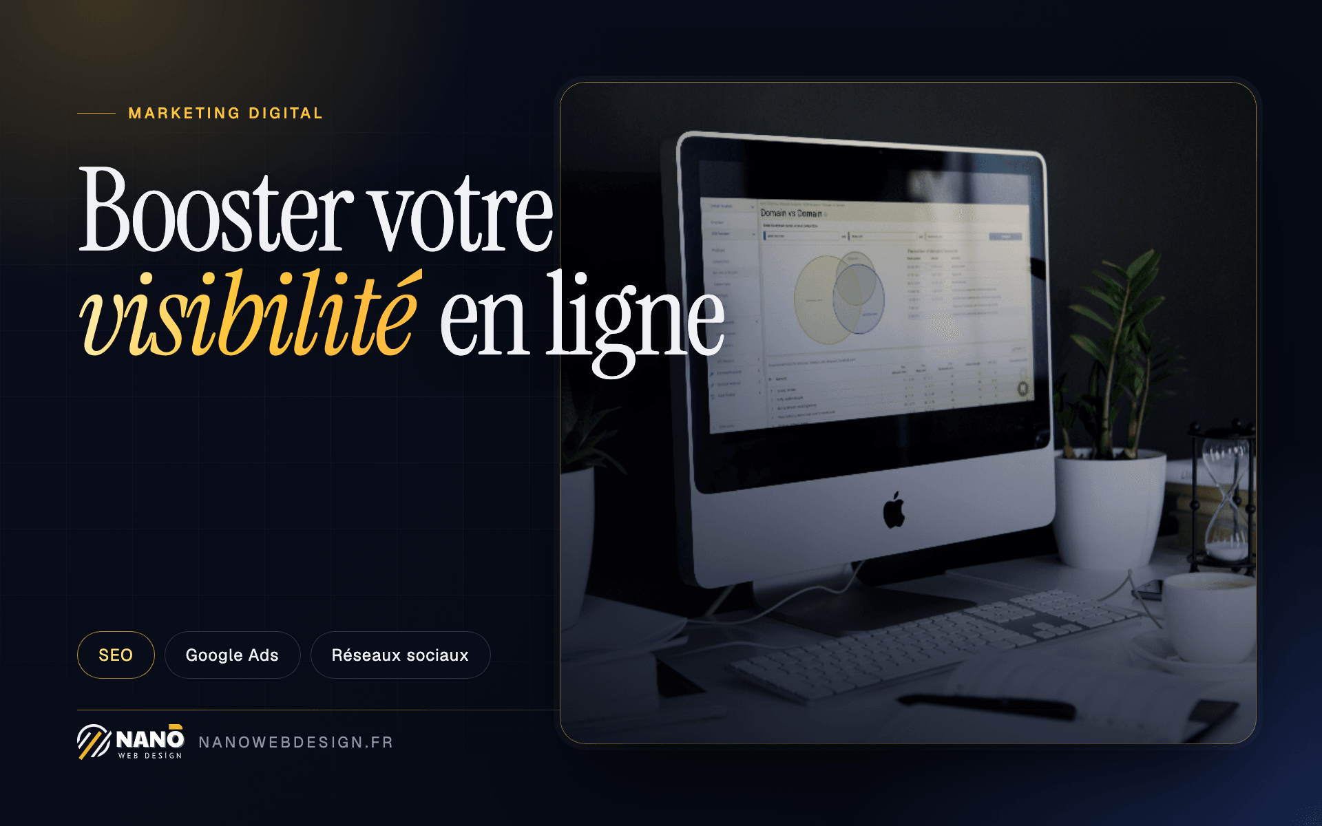 Visibilité en ligne : tableau de bord d'audience sur un écran — couverture de l'article