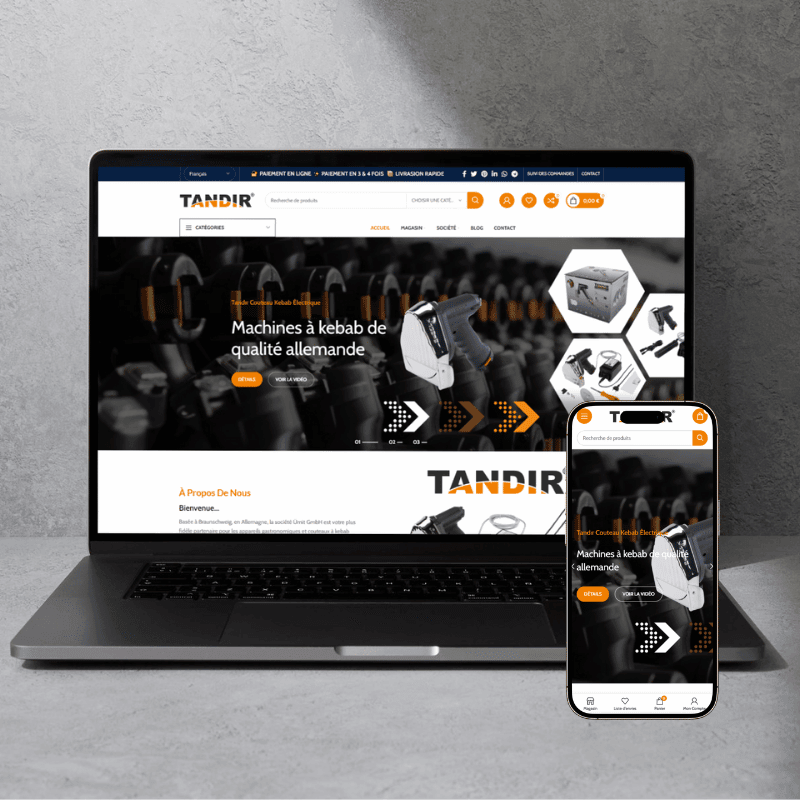 Page d'accueil de la boutique Tandir